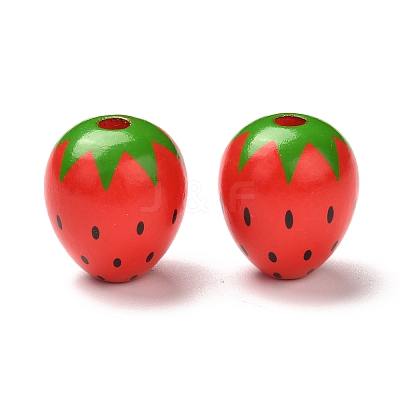 Spray Painted Natural Wood Beads X-WOOD-C007-02-1