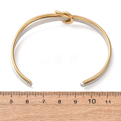 Duo Tone 304 Stainless Steel Knot Open Cuff Bangles for Women SA-CBA2192-05GP-02-1