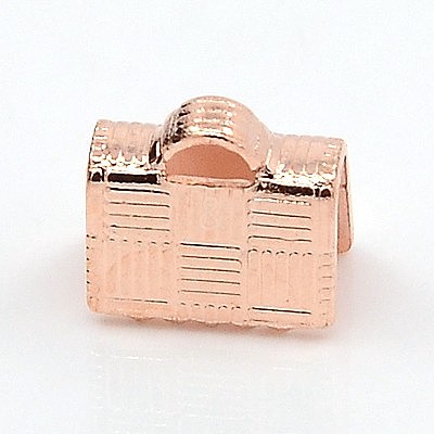 Brass Ribbon Crimp Ends LS-KK-K006-RG-1