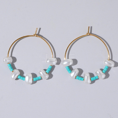 Mixed Rice Bead Vintage Imitation Pearl Earrings for Sophisticated Style DH7154-5-1