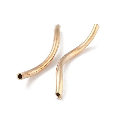 Brass Twist Tube Beads KK-B120-02D-LG-1