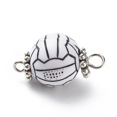 Acrylic Basketball Connector Charms PALLOY-JF01869-02-1