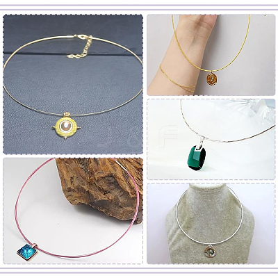 60Pcs 6 Colors Stainless Steel Wire Necklace Cord DIY Jewelry Making TWIR-UN0001-13B-1