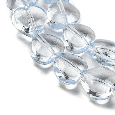 Baking Paint Transparent Glass Beads Strands DGLA-A08-T8mm-KD07-1