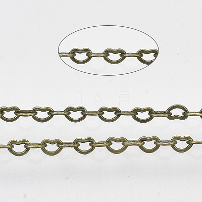 Brass Heart Link Chains CHC-T008-03AB-01-1