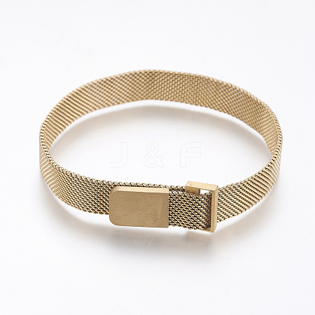 PVD Vacuum Plating 430 Stainless Steel Mesh Bracelet Making MAK-L021-01G-1