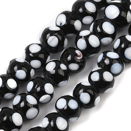 Handmade Lampwork Beads LAMP-D002-6mm-01J-1