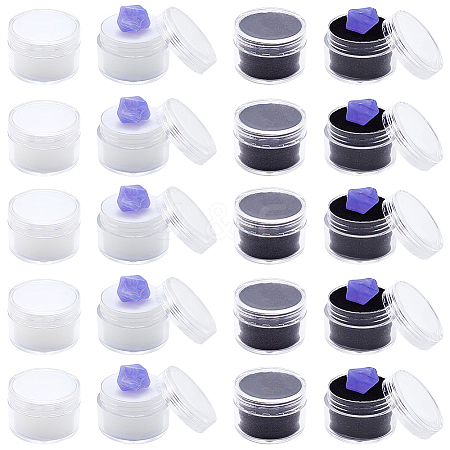 20Pcs 2 Colors Round Jewelry Clear Plastic Loose Diamond Storage Box CON-GF0001-15B-1