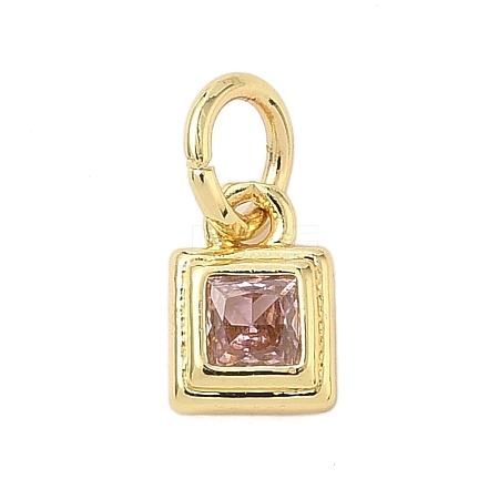 Brass Pave Cubic Zirconia Pendants KK-K368-13G-01-1