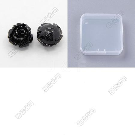 40Pcs Synthetic Coral 3D Flower Rose Carved Beads CORA-HY0001-03-1