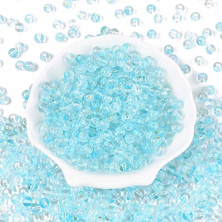 Baking Paint Transparent Glass Beads DGLA-T004-08E-1