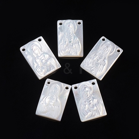 Natural White Shell Pendants SSHEL-D083-29A-1