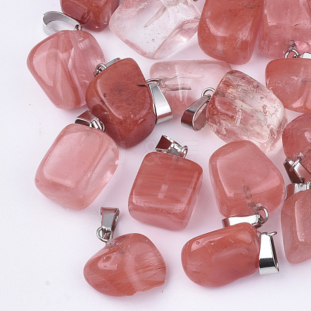 Cherry Quartz Glass Pendants G-Q996-21-1