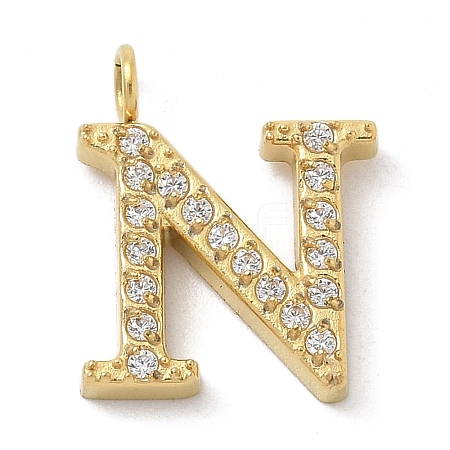 Ion Plating(IP) 304 Stainless Steel Micro Pave Cubic Zirconia Pendants STAS-Z107-03G-13-1