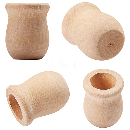 Unfinished Blank Wooden Vase WOOD-GF0001-04-1