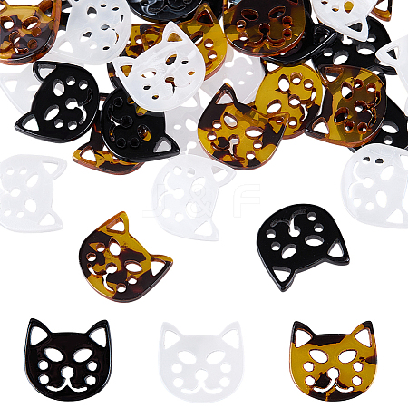 30Pcs 3 Colors Acrylic Buttons FIND-OC0003-88-1