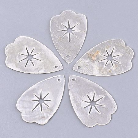 Natural Capiz Shell Pendants SHEL-N026-104-1