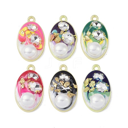 Rack Plating Alloy Enamel Pendants FIND-I038-12-1