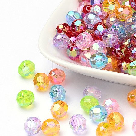 Eco-Friendly Transparent Acrylic Beads TACR-PL642-8mm-M-1