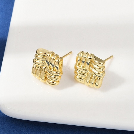 Brass Stud Earrings EJEW-H154-08A-G-1