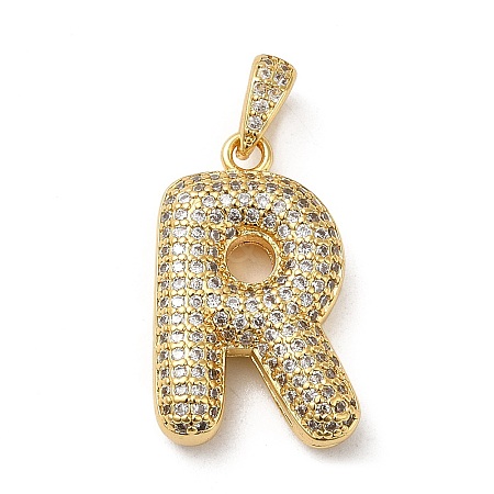 Brass Micro Pave Cubic Zirconia Pendants KK-E061-03G-18-1