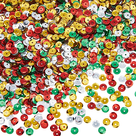 160G 4 Colors Plastic Paillette Beads PVC-DC0001-08-1