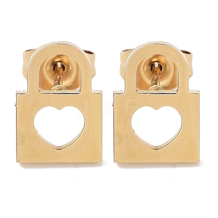 Vacuum Plating 304 Stainless Steel Stud Earrings for Women EJEW-A048-40D-G-1