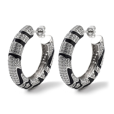 Rack Plating Brass Micro Pave Cubic Zirconia Stud Earrings KK-Z038-26P-1