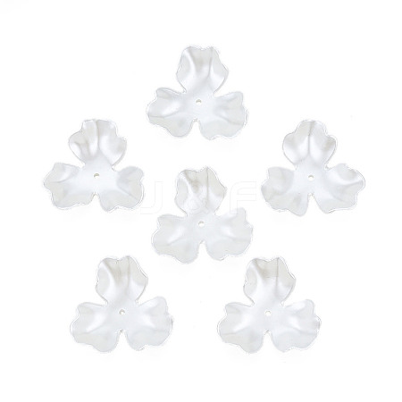 3-Petal ABS Plastic Imitation Pearl Bead Caps X-OACR-T018-05-1
