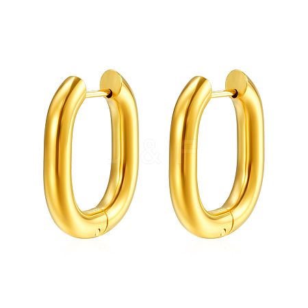 Stylish 304 Stainless Steel Oval Hoop Earrings YV3043-7-1