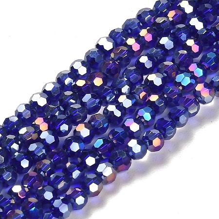 Electroplate Glass Beads Strands LS-EGLA-R016-4m-1-1