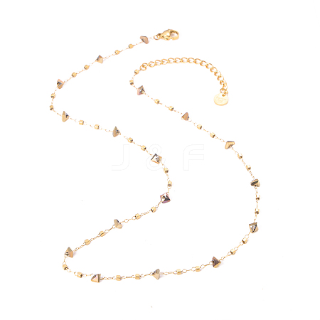 304 Stainless Steel Link Chain Necklaces for Women STAS-OY015-51G-1