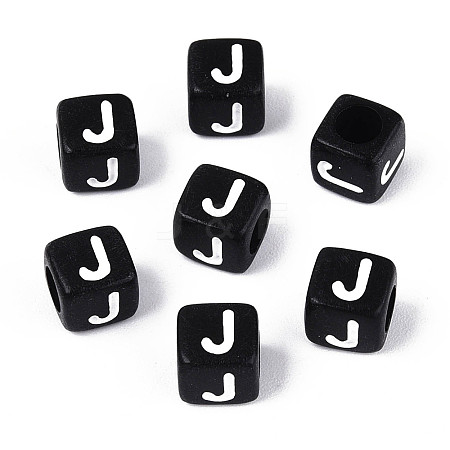 Initial Acrylic Horizontal Hole Beads OACR-ZX006-35J-1