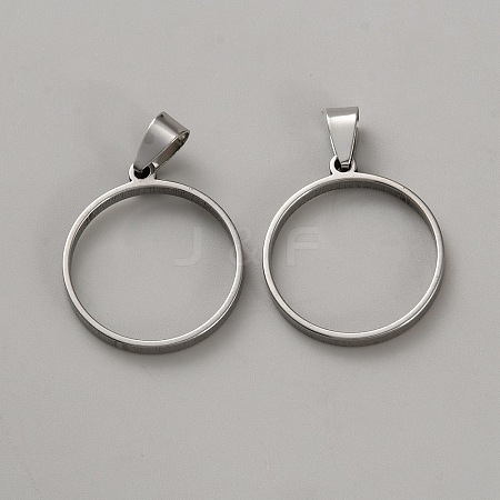 Stainless Steel Open Back Bezel Pendant Cabochon Settings STAS-WH0033-58P-1