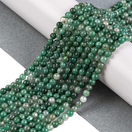 Natural Green Jade Bead Strands X-G-A130-3mm-M06-1