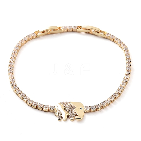 Golden Brass Link Bracelet BJEW-C055-05B-G-1