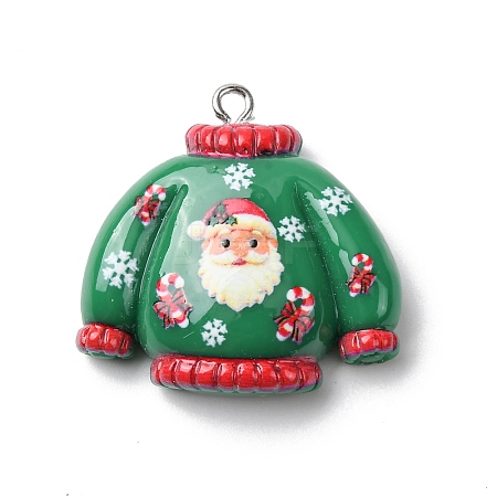 Christmas Opaque Resin Pendants RESI-A049-05D-1