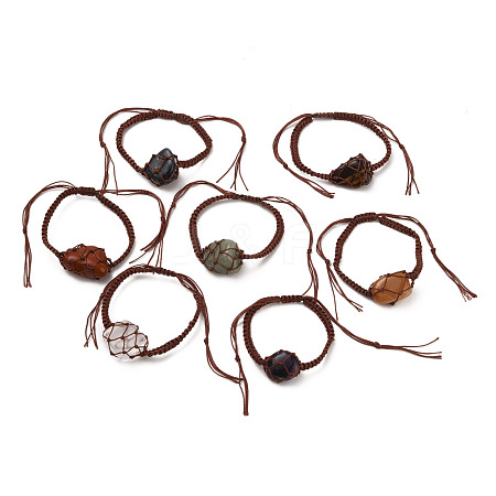 Adjustable Nylon Cord Braided Bead Bracelet Sets BJEW-JB05551-1