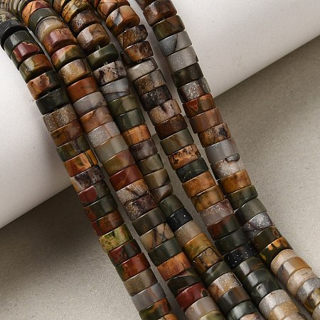 Natural Polychrome Jasper/Picasso Stone/Picasso Jasper Beads Strands GG-CBA8682-B05-1