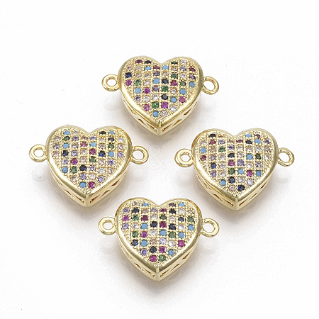 Brass Micro Pave Cubic Zirconia Links Connectors ZIRC-T005-041G-1