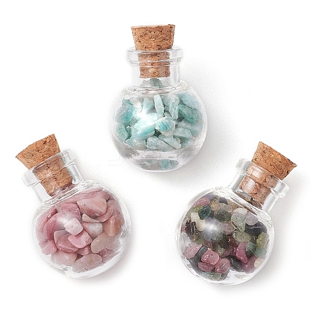 3Pcs Glass Wishing Bottle Decorations PALLOY-JF03094-1