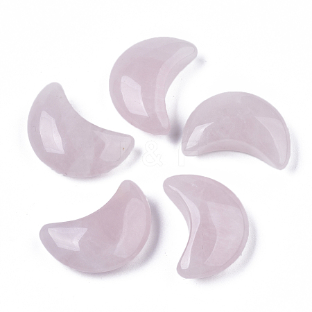 Moon Shape Natural Pink Quartz Healing Crystal Pocket Palm Stones X-G-T132-001J-1
