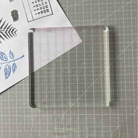 Rounded Corner Transparent Acrylic Stamping Blocks Tools SCRA-PW0004-017A-01-1