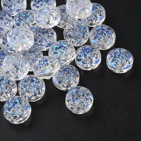 35Pcs Transparent Spray Painted Glass Beads GLAA-YW0001-65-1