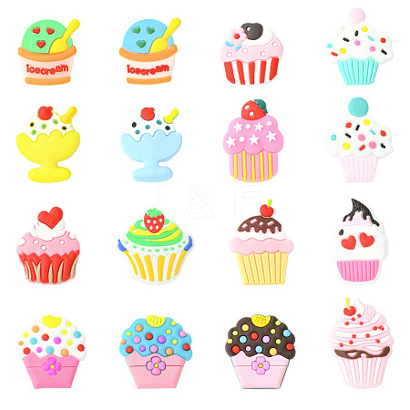 16Pcs PVC Ice Cream Lapel Pin Backs for Backpack Clothes JEWB-CJC0022-014A-1
