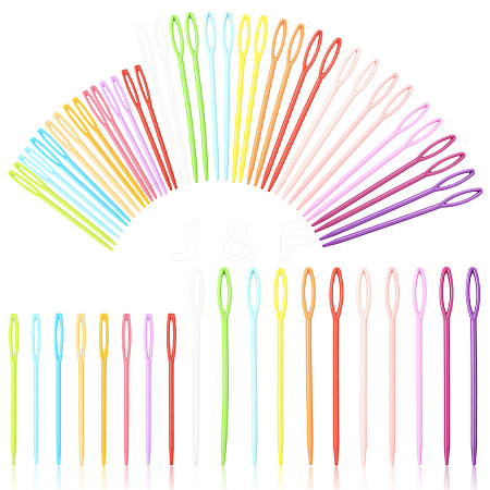 100Pcs 2 Styles Plastic Yarn Knitting Needles SENE-SP0001-02-1