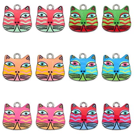 30Pcs 6 Style Alloy Enamel Pendants ENAM-CJ0003-30-1