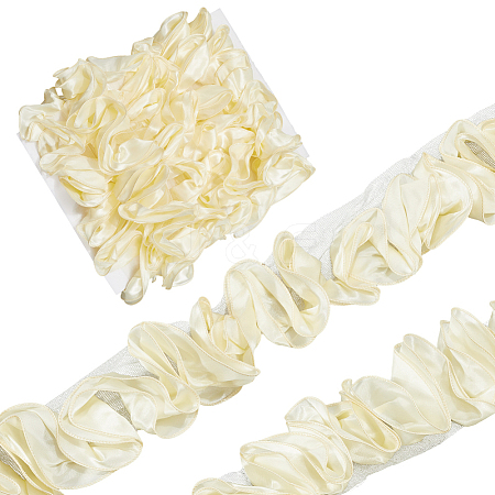 5 Yards Polyester Satin Chiffon Wavy Lace OCOR-CY0001-66B-1