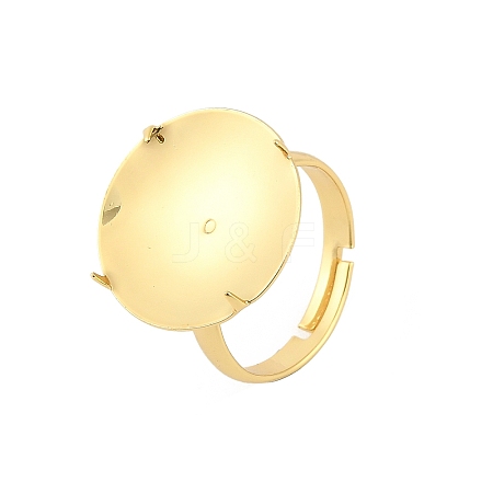 Brass Adjustable Finger Rings Findings KK-A272-04C-G-1