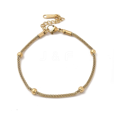 Ion Plating(IP) 304 Stainless Steel Satellite Chain Bracelet for Women X-BJEW-G667-11G-1